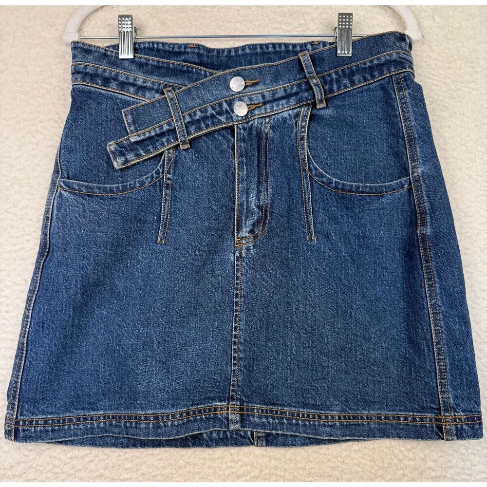 NWT Anthropologie Mini Jean Skirt Pilcro The Arden Double-Waist Women’s Size 10